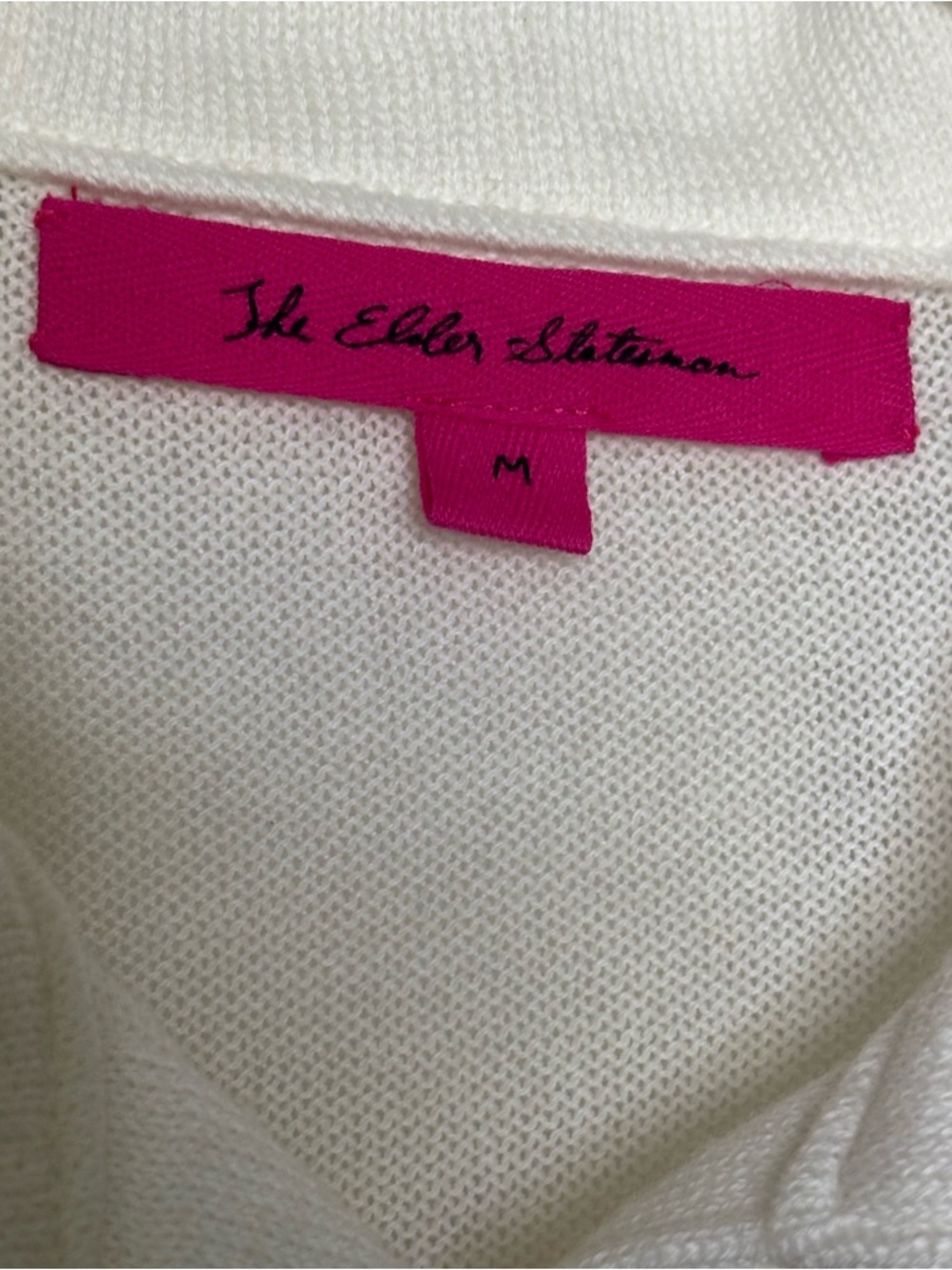 NWT THE ELDER STATESMAN White Button-Up Sweater Floral Airbrush size M - Picture 5 of 10